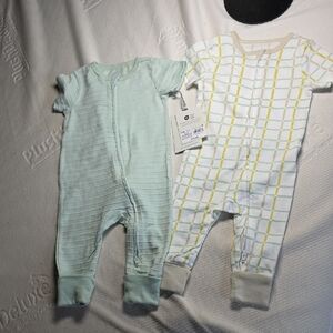 Charming Mint and White Checkered Kids Bodysuits